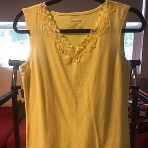 White Stag (M 8-10) TankTop w/ Laced front V-neck